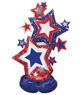 59" Airfill Only Airfill Only Airfill Only Airloonz Consumer Inflatable Patriotic Star Cluster Foil Balloon