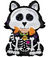 24" Skeleton Kitty Foil Balloon
