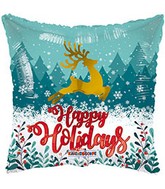 17" Happy Holidays Scene Foil Balloon