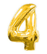 34" Jumbo Gold #4 Foil Balloon