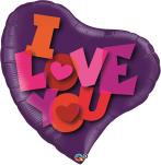 38" I Love You Contempo Heart Mylar Balloon