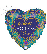 18" Holographic Glitter Peacock Mother's Day Foil Balloon