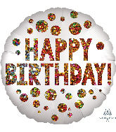 28" Jumbo Satin Infused Birthday Sequins Foil Balloon