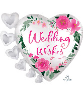 24" SuperShape Satin Wedding Wishes Foil Balloon