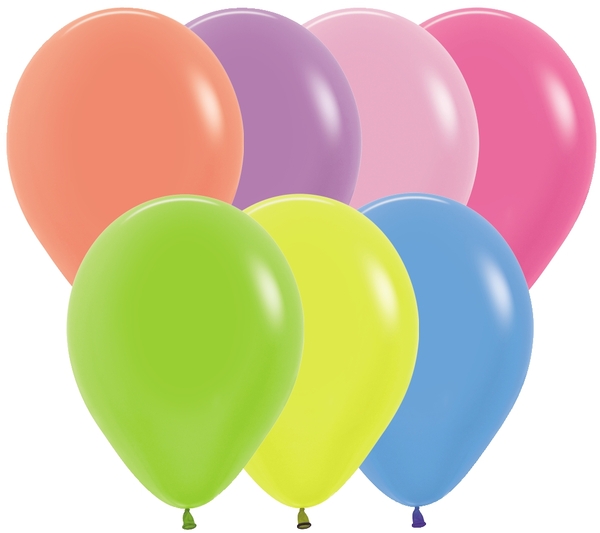 5" Latex Balloons Sempertex/Betallic (50 Pieces/bag) Neon Assortment ...