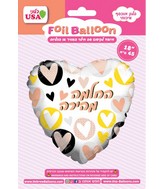 18" Hebrew Get Well Soon Hearts Foil Balloon