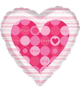 18" Standard Love Messages in Pink Dots
