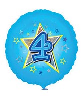 18" Standard Blue Stars #4 Foil Balloon