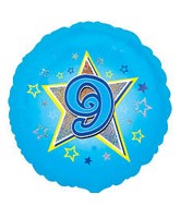 18" Standard Blue Stars #9 Foil Balloon