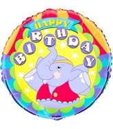18" Happy Birthday Happy Elephant Foil Balloon