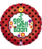 18" Get Well Soon Dots Holographic Foil Balloon