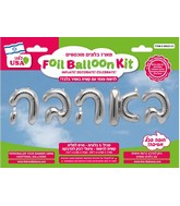16" With Love Hebrew Silver Kit Foil Balloon