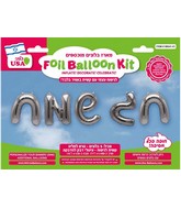 16" Airfill Only Happy Holidays Hebrew Silver Kit Foil Balloon