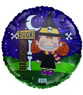18" Booh! Halloween Cute Witch Foil Balloon