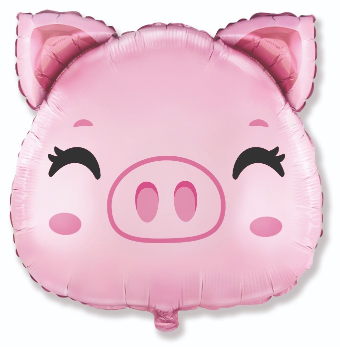 24" Pig Head Foil Balloon