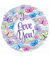 9" Airfill Only I Love You Butterflies Foil Balloon