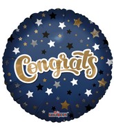 18" Congrats Stars Matte Foil Balloon