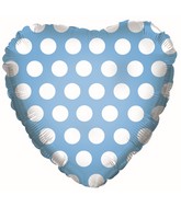 18" Powder Blue With White Polka Dots Balloon