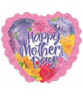 36" Happy Mother's Day Lavender Font Ruffle Foil Balloons