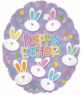 20" Easter Bunny Face Egg Foil Balloons