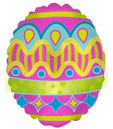 9" Airfill Only Bright Easter Egg Foil Balloon