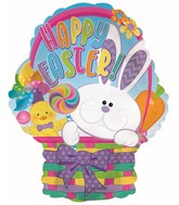 9" Airfill Only Happy Easter Basket Foil Balloons