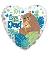 18" Love You Dad Bears Foil Balloon