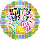 17" Easter Plaid & Eggs Balloon