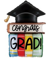44" Foil Shape Congrats Grad Hat Foil Balloon