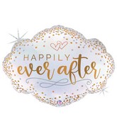 36" Foil Shape Holographic Happily Ever After Confetti Foil Balloon
