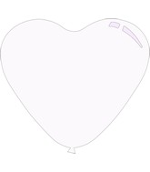 11" Standard White Decomex Heart Shaped Latex Balloons (100 Per Bag)