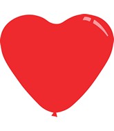 7" Standard Red Decomex Heart Shaped Latex Balloons (100 Per Bag)