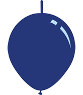 11" Metallic Naval Blue Decomex Linking Latex Balloons (100 Per Bag)