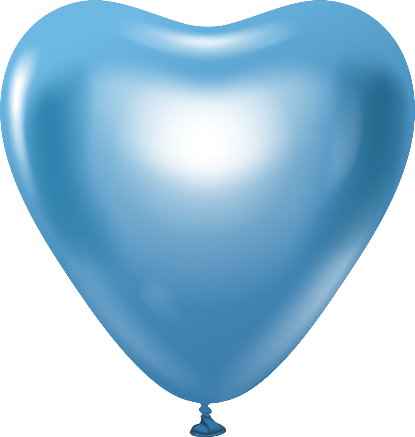 12" Kalisan Latex Heart Balloons Mirror Blue (50 Per Bag)