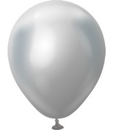 5" Kalisan Latex Balloons Mirror Silver (50 Per Bag)