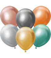 18" Kalisan Latex Balloons Mirror Assorted (25 Per Bag)