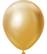 18" Kalisan Latex Balloons Mirror Gold (25 Per Bag)