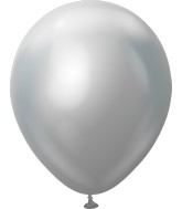 18" Kalisan Latex Balloons Mirror Silver (25 Per Bag)