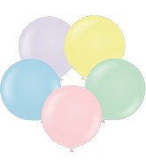 24" Kalisan Latex Balloons Pastel Matte Macaroon Assortment (5 Per Bag)