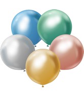 24" Kalisan Latex Balloons Mirror Assorted (5 Per Bag)