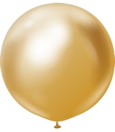 24" Kalisan Latex Balloons Mirror Gold (5 Per Bag)