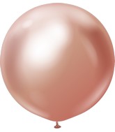 24" Kalisan Latex Balloons Mirror Rose Gold (5 Per Bag)