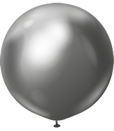 24" Kalisan Latex Balloons Mirror Space Grey (5 Per Bag)