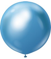 36" Kalisan Latex Balloons Mirror Blue (2 Per Bag)
