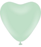12" Kalisan Latex Heart Balloons Pastel Matte Macaroon Green (50 Per Bag)