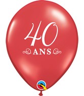 11" Latex Balloons Ruby Jewel Red (50 Per Bag) 40 Ans