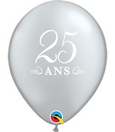 11" Latex Balloons Silver (50 Per Bag) 25 Ans