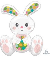 20" Airfill Only Multi-Balloon Sitting Easter Bunny Foil Balloon