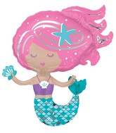 30" SuperShape Shimmering Mermaid Foil Balloon