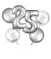 Bouquet Happy 25th Anniversary Foil Balloon